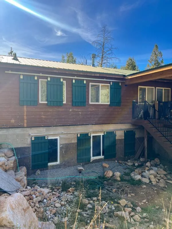 Cabin with its new deck at Bear Lake