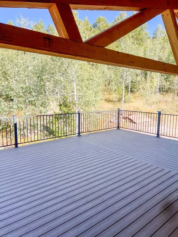 Covered composite deck at Bear Lake