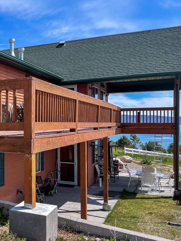 Deck framing at Bear Lake