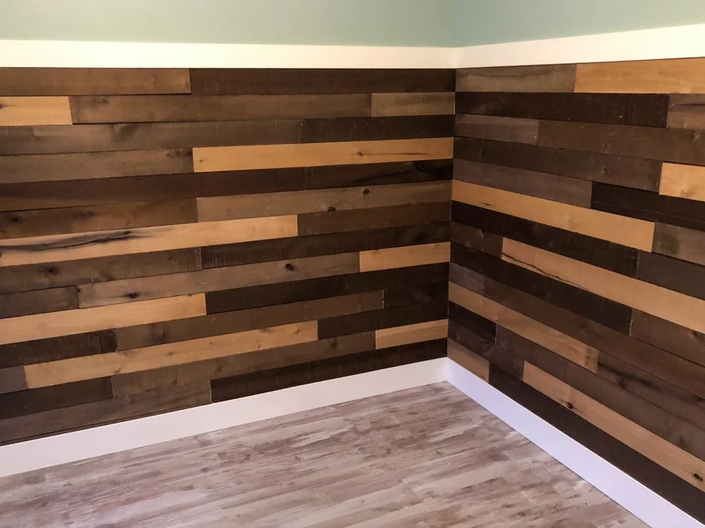 Wood accent wall and finish carpentry in Cache Valley