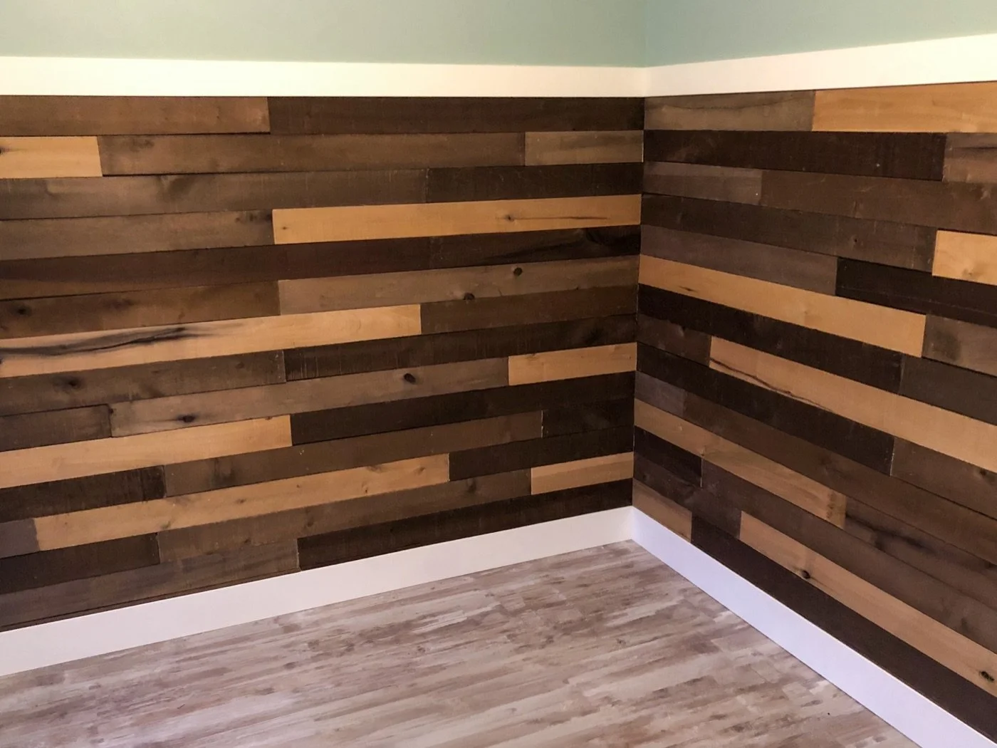 Accent wall in a finished basement