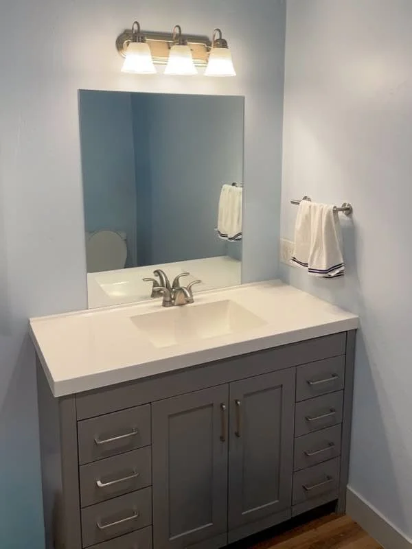 Bathroom remodel, new vanity and lighting, Smithfield by Corbridge Construction