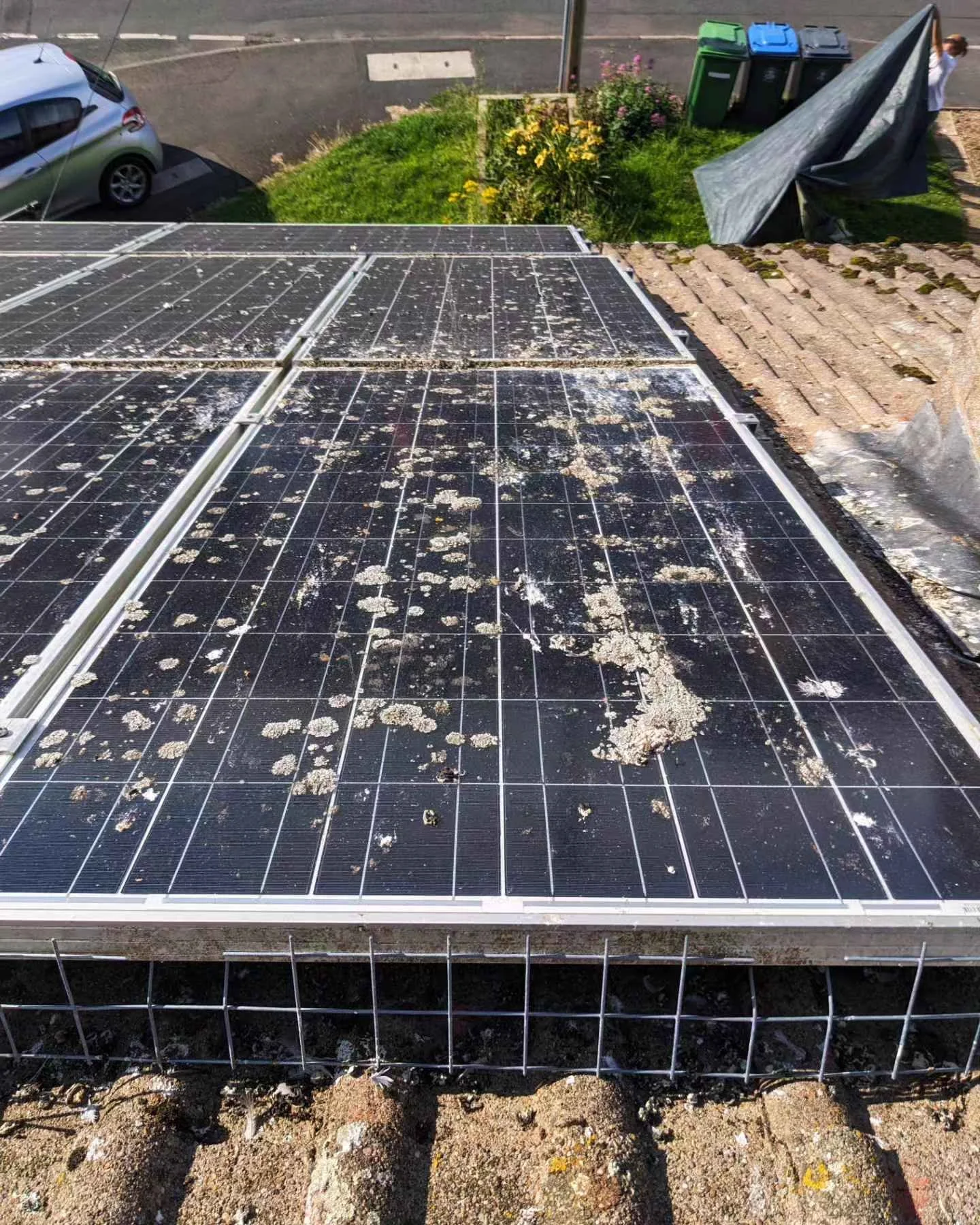 Solar panels dirty before cleaning Melbourne