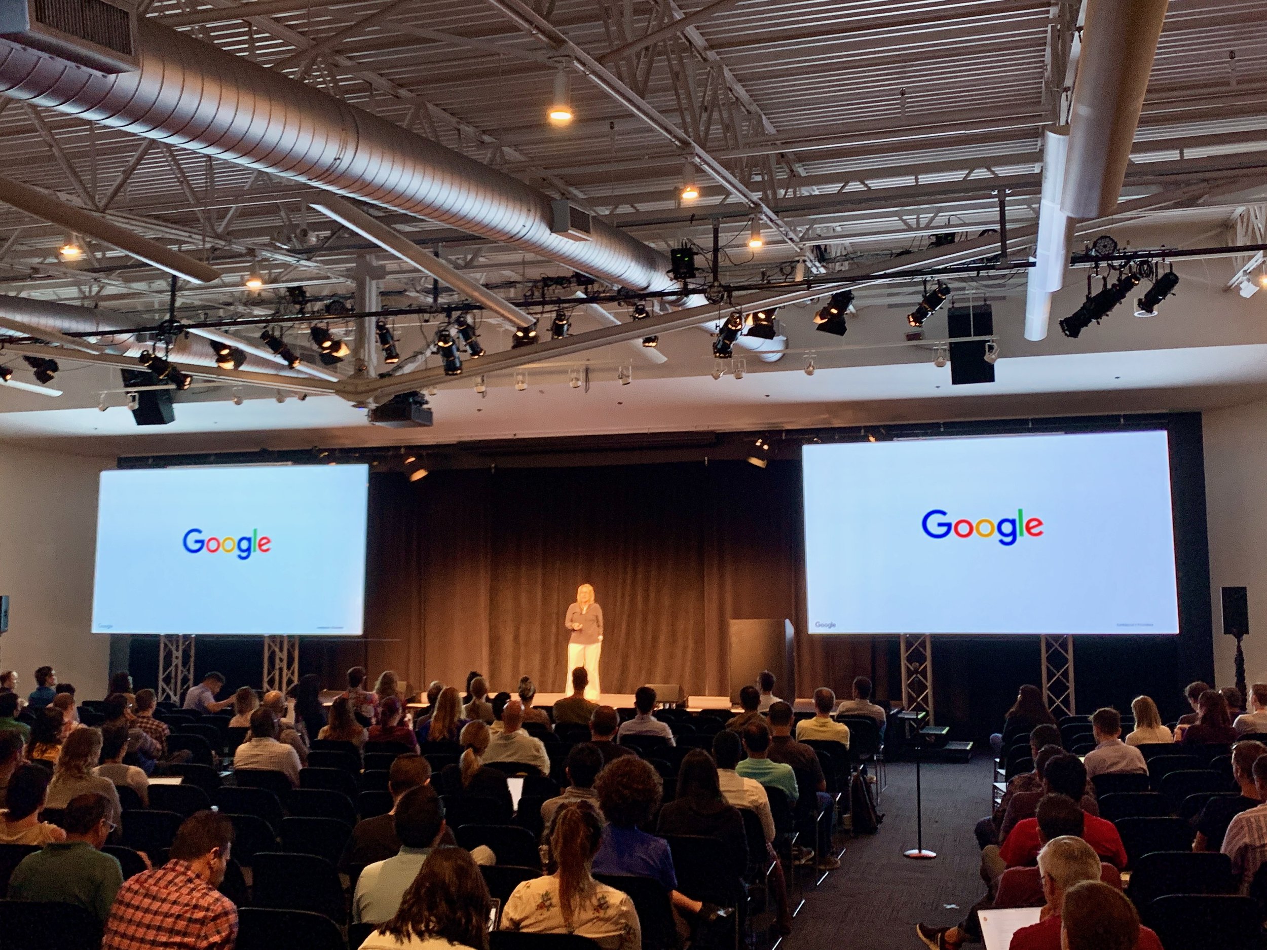 Google conference production stage and audience