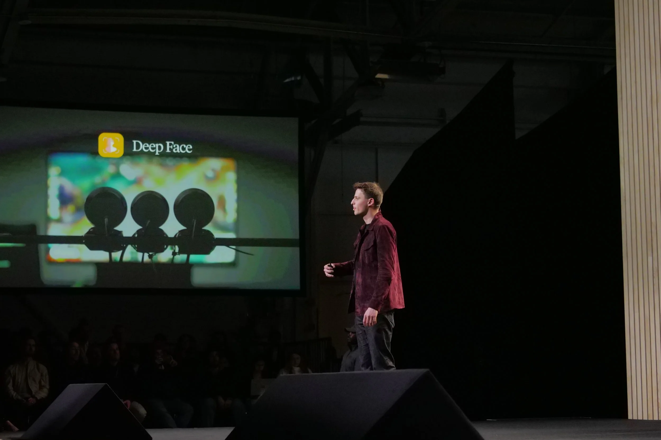 Alex Blania on stage with World Orbs — Fort Mason SF 2025
