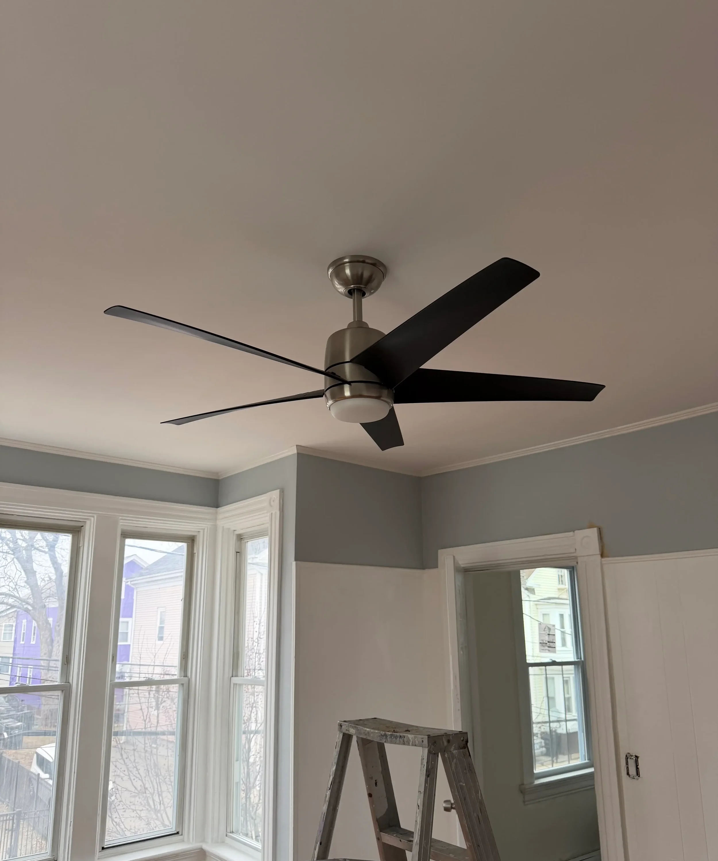 Ceiling fan installed in a Rhode Island home by Melone Electric.
