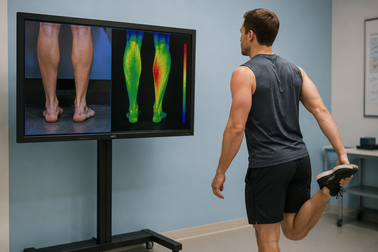 Thermography image highlighting a sports injury