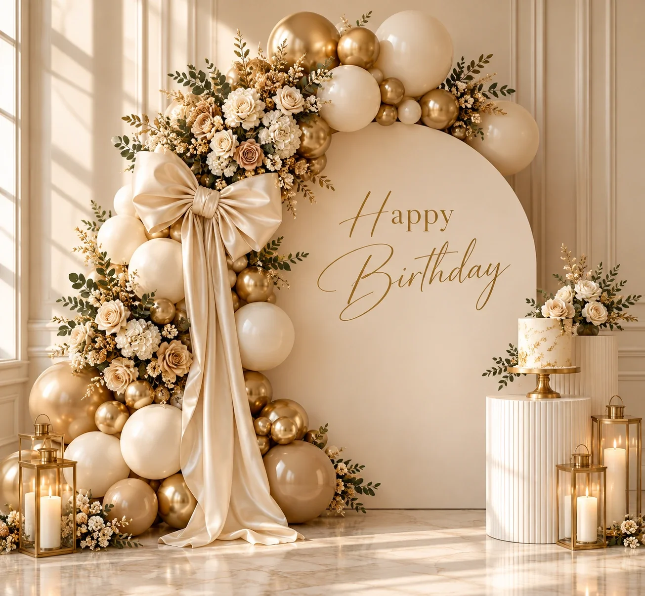 Celebration Spotlight in ivory and gold