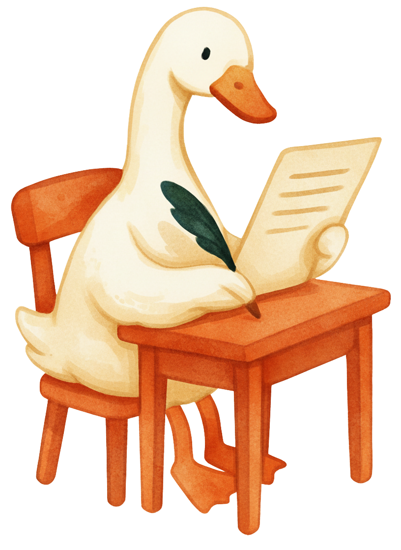 Nest Tested goose reading a disclosure document