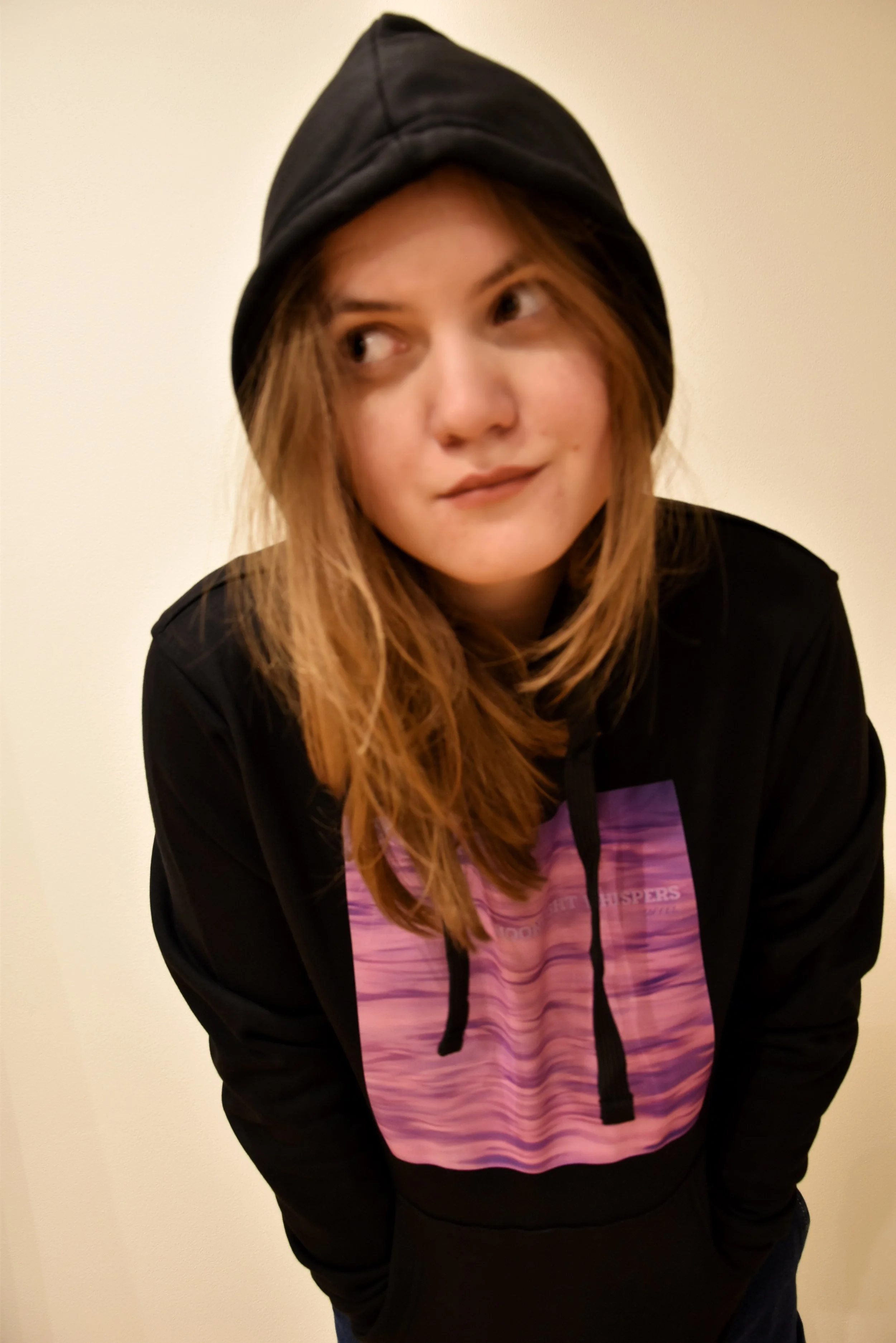 Moonlight Whispers Hoodie — album art front, tracklist back