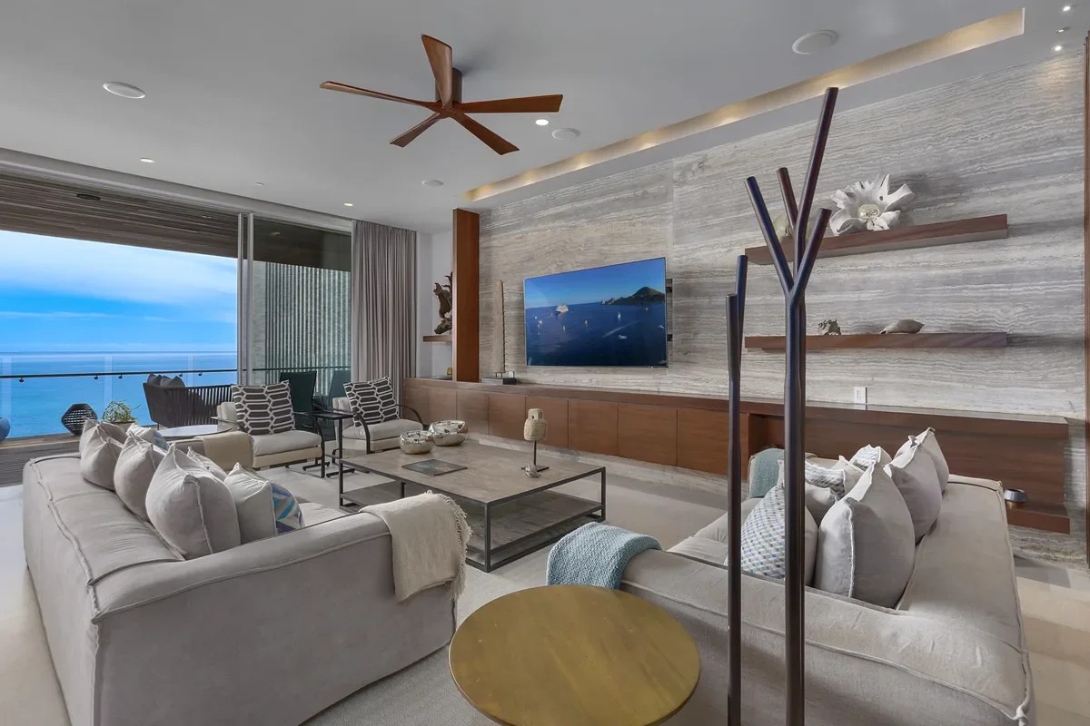 Solaz 204 oceanfront living room