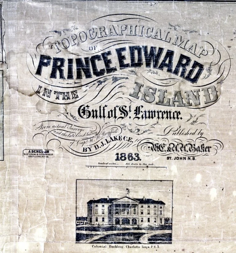 The cartouche of the 1863 Lake Map