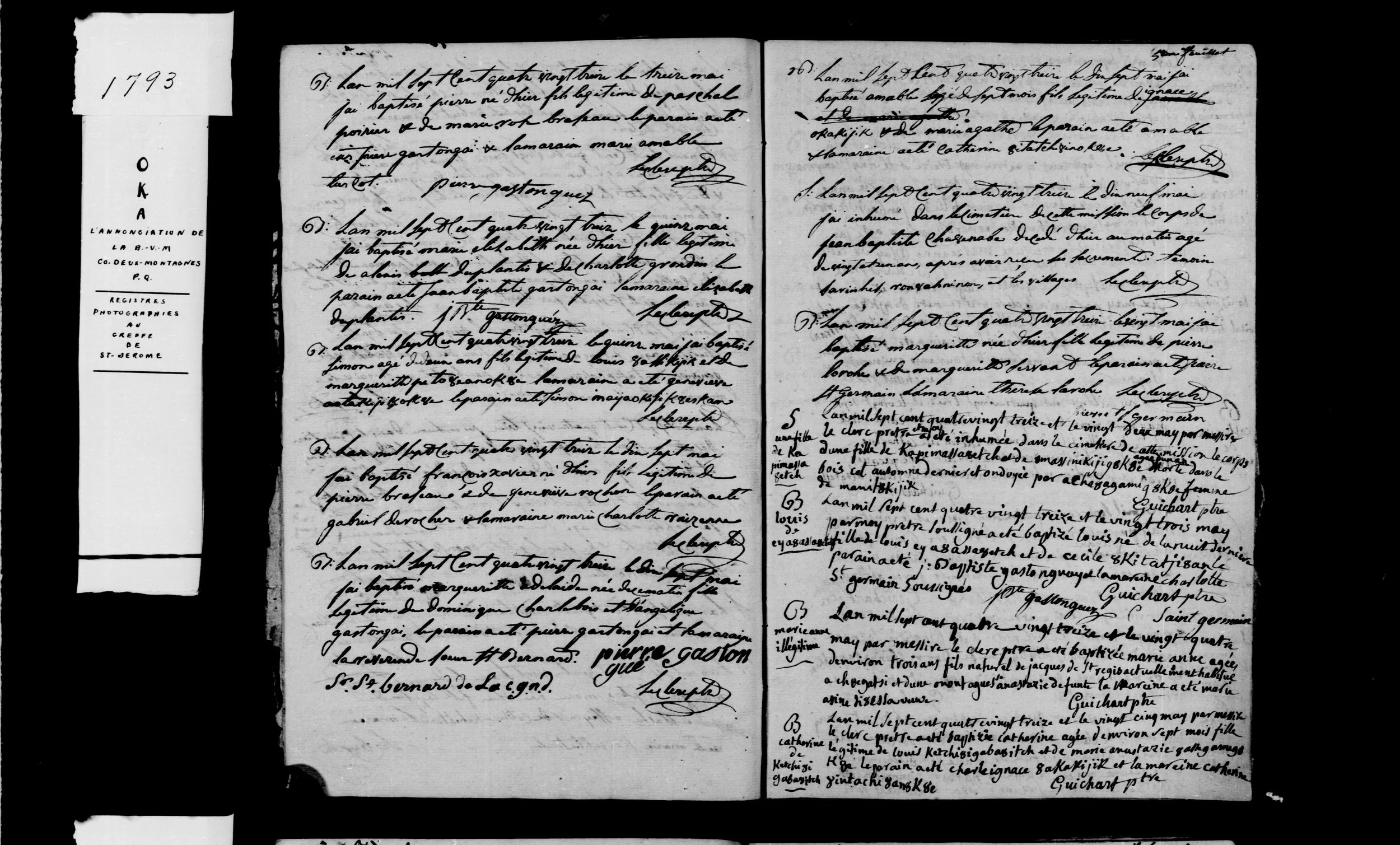 Full page 1793 register showing D-004 and D-005 on same page