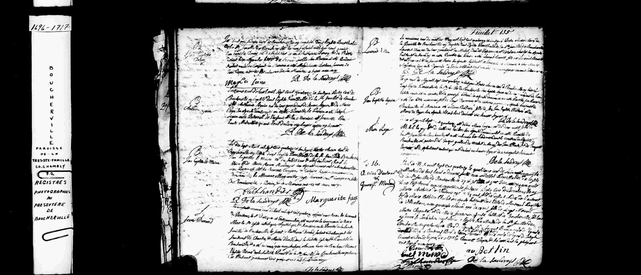 Register Baptism Jean-Baptiste Séguin fils 1714