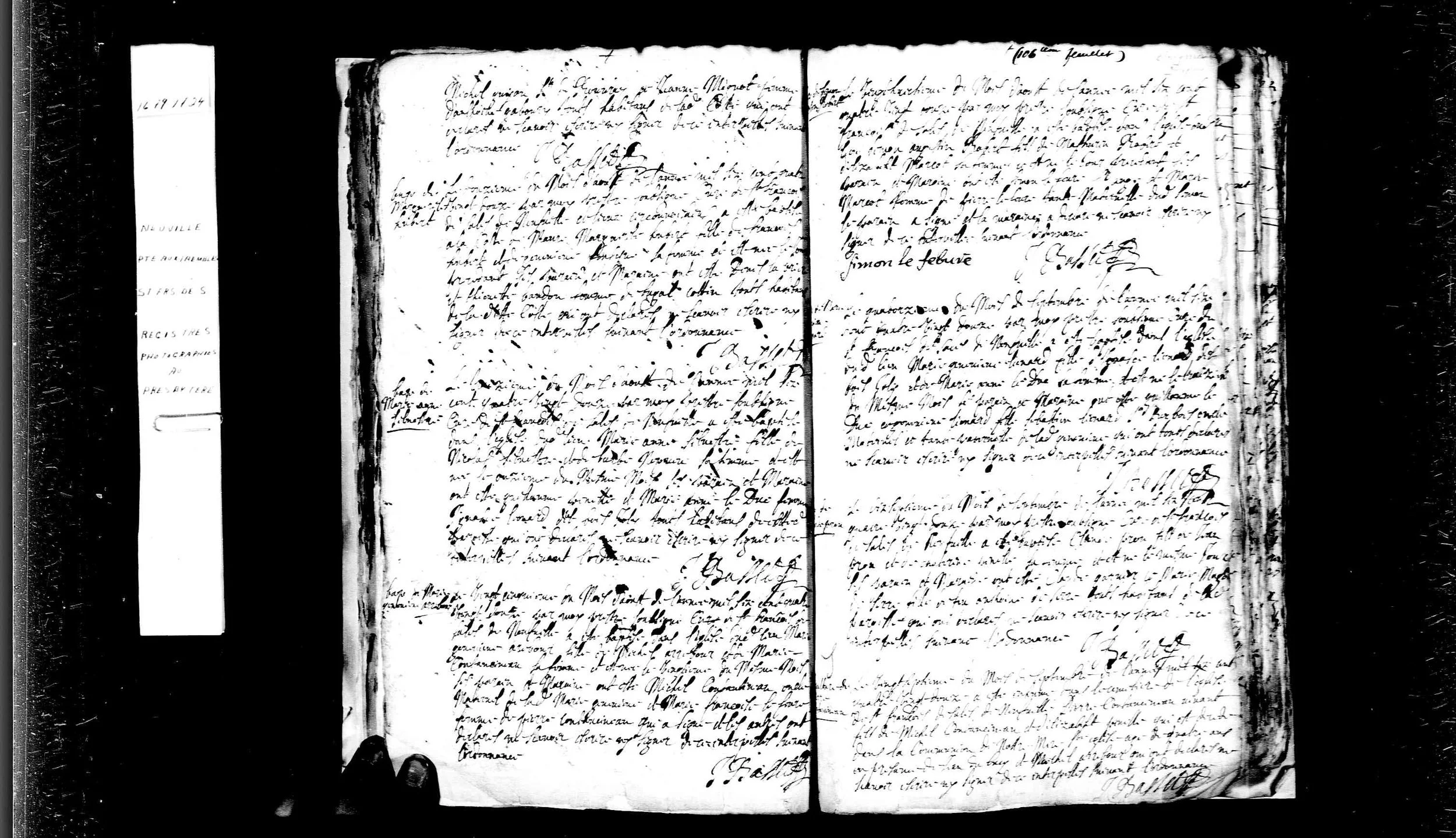 Baptism register Marie Anne Sylvestre 1692