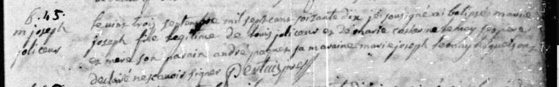 Sault-au-Récollet, 23 September 1770 — Detail