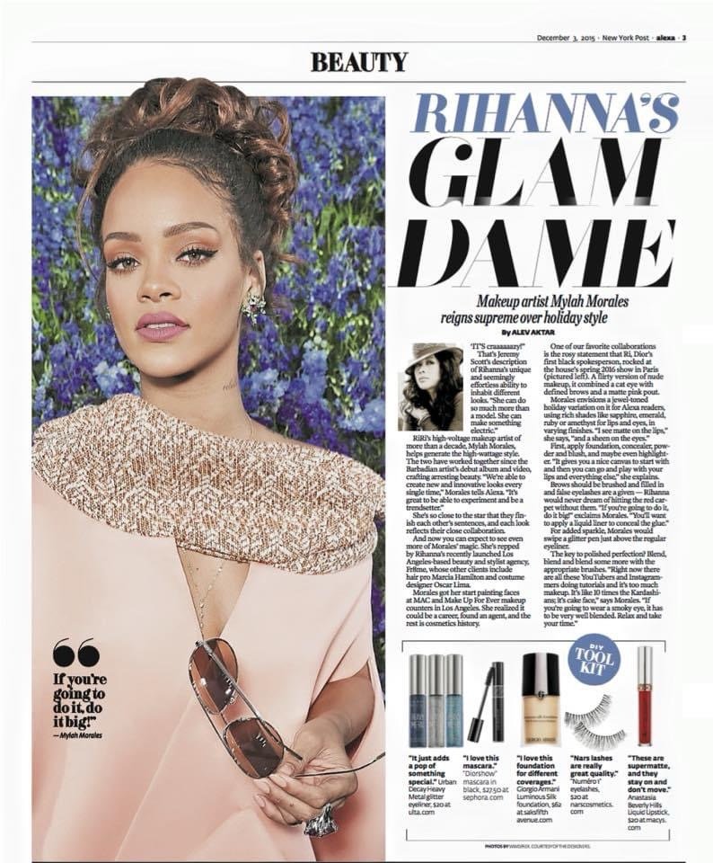 Mylah's makeup work with Rihanna for Dior