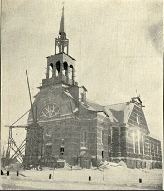 Construction of second Notre-Dame church, Granby