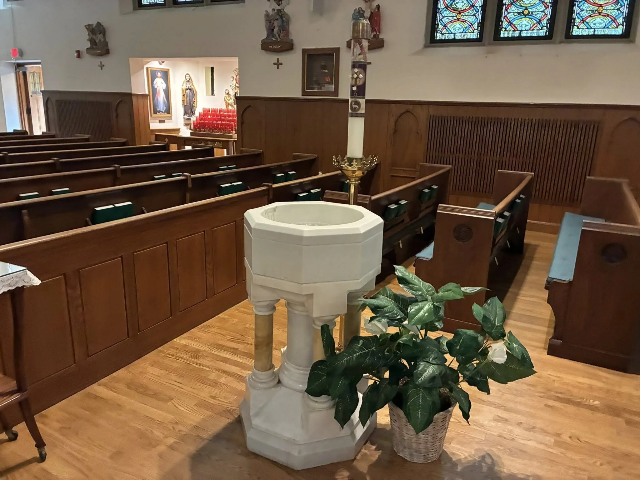Baptismal font at St. Aloysius Church