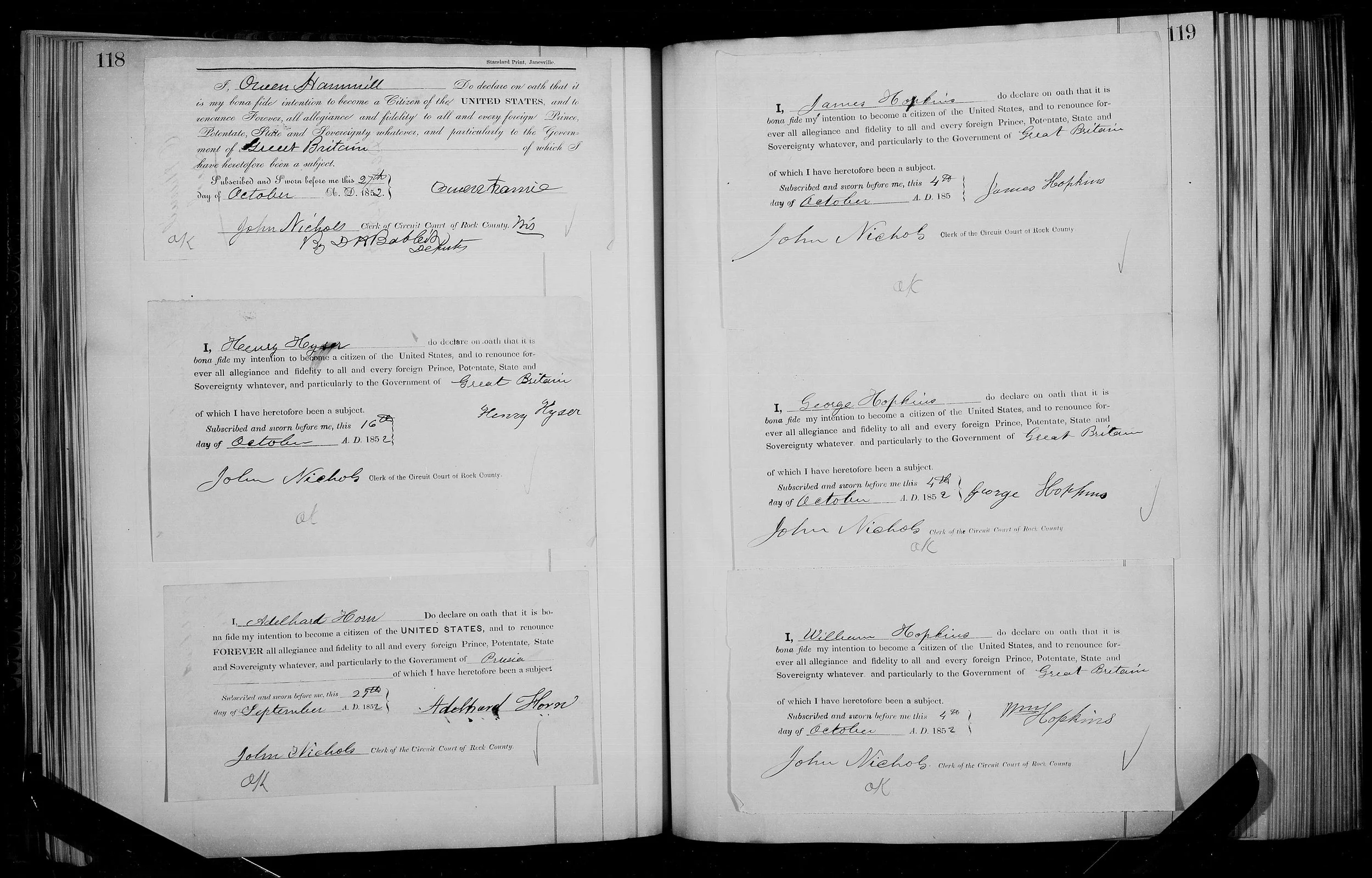 Declaration of Intention