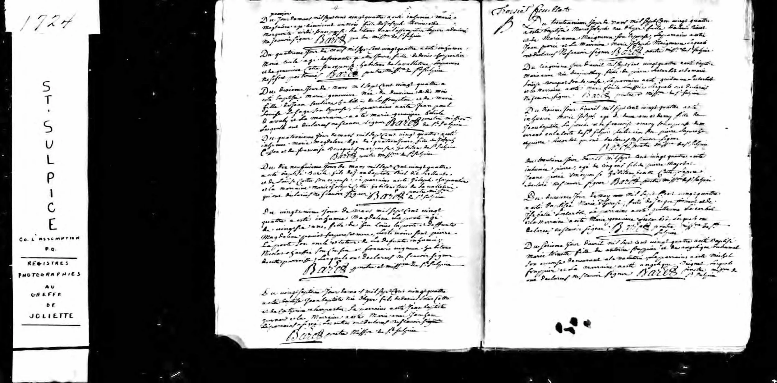 1724 Baptism Marie Genevieve