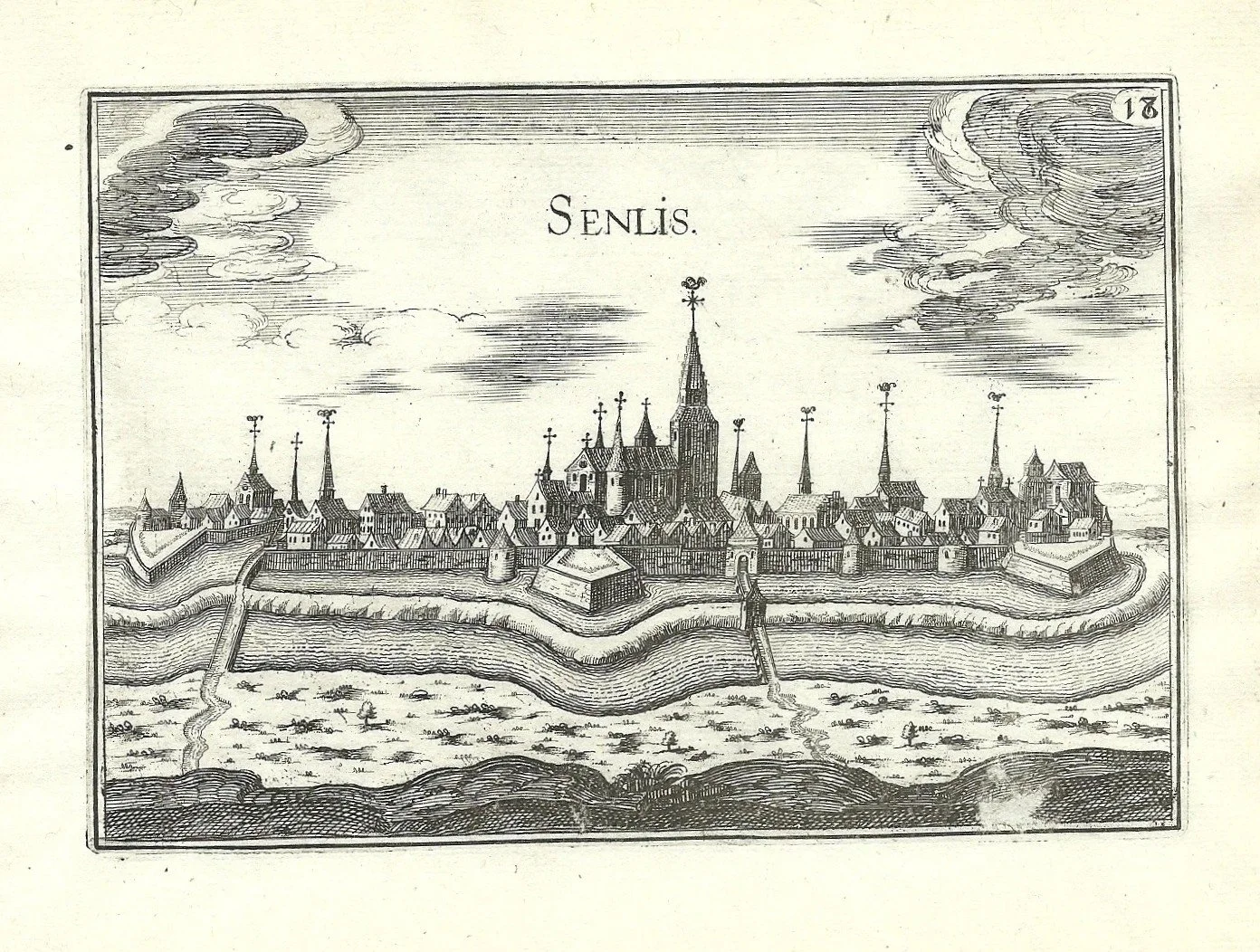 Senlis engraving by Christophe Tassin, 1634