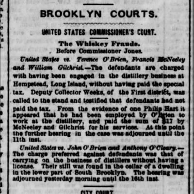 1867 Brooklyn Courts Whiskey Frauds