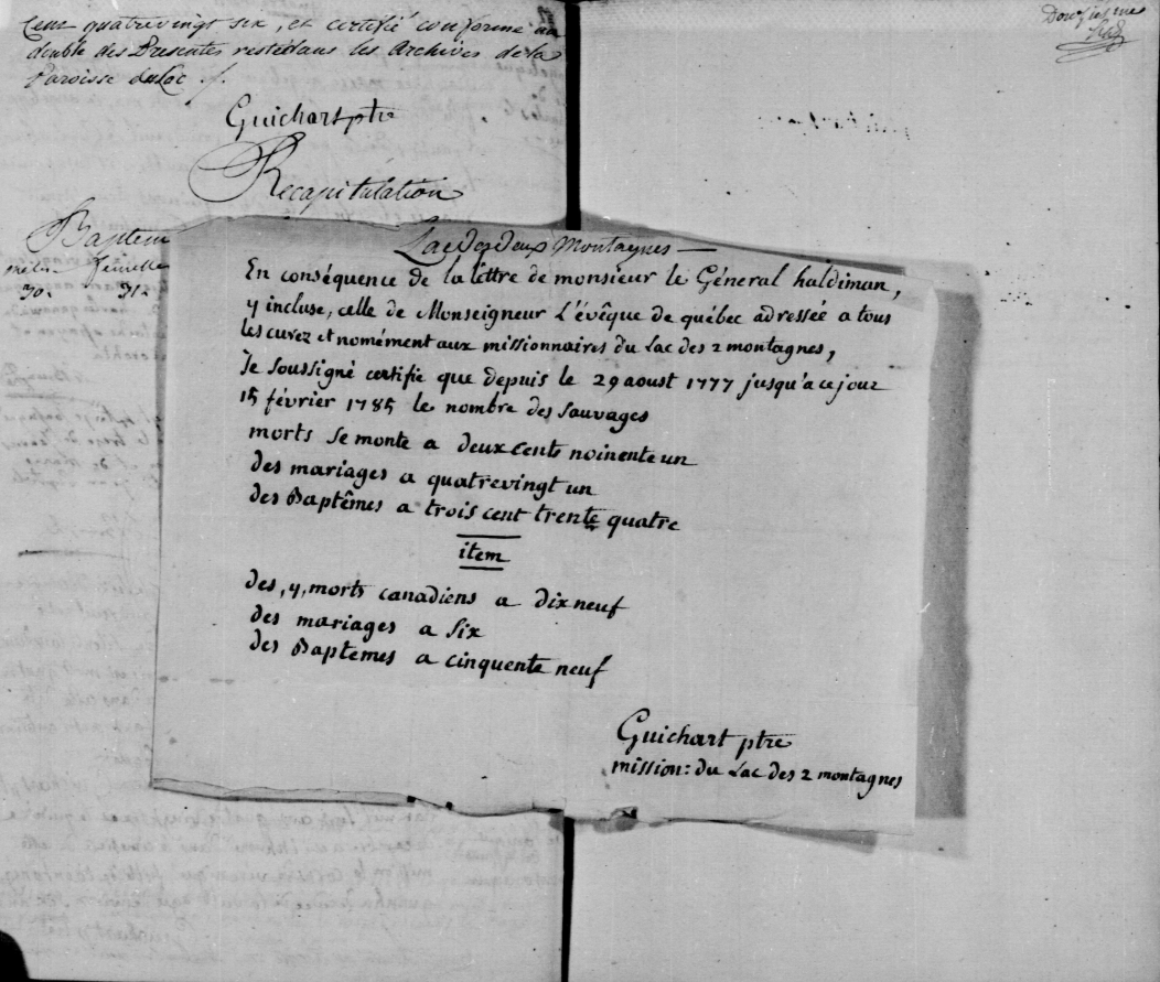 Guichart Récapitulation 1777-1785