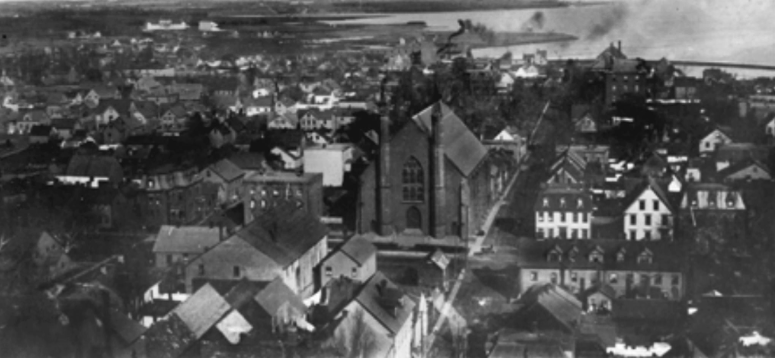 Panoramic view of Charlottetown from St. Dunstan's steeple