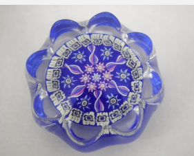 Perthshire Paperweight - blue faceted design