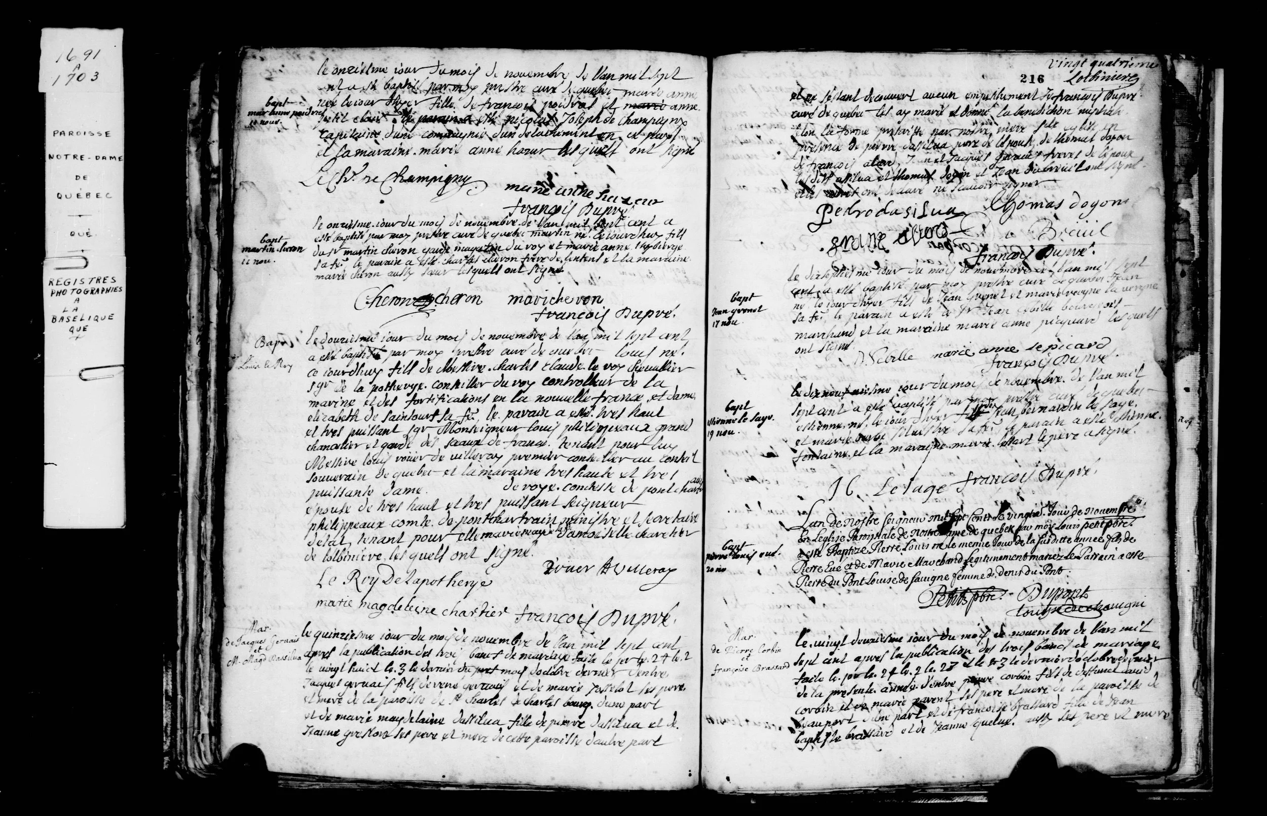 Baptism Register Etienne Lesage