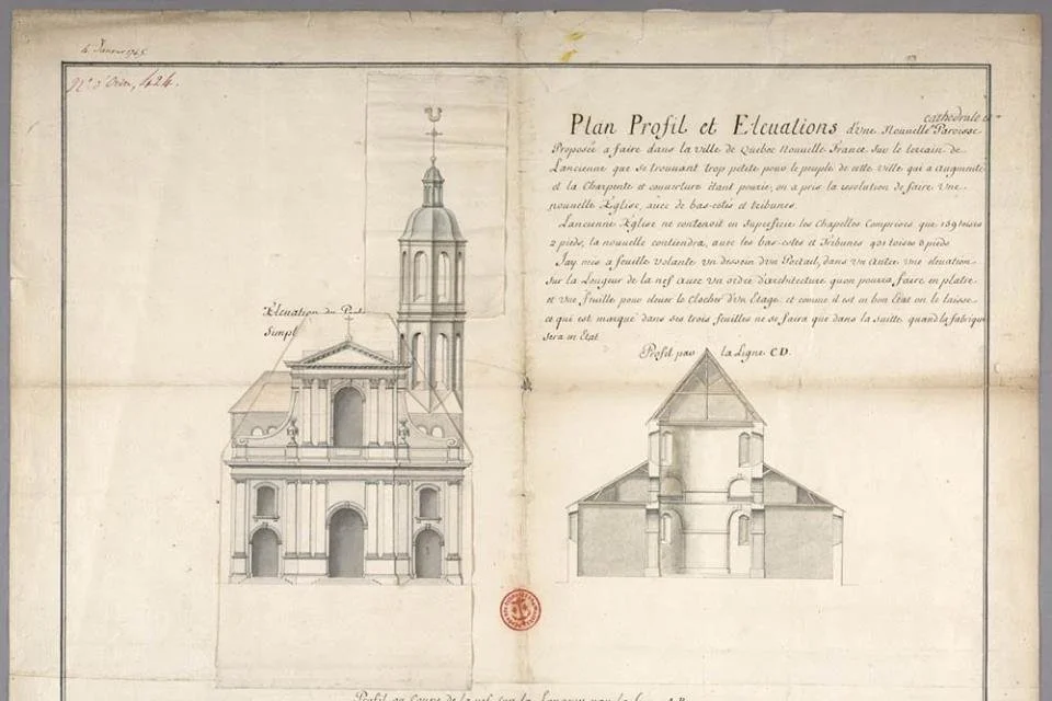 1744 architectural plans, used in the post-1759 reconstruction