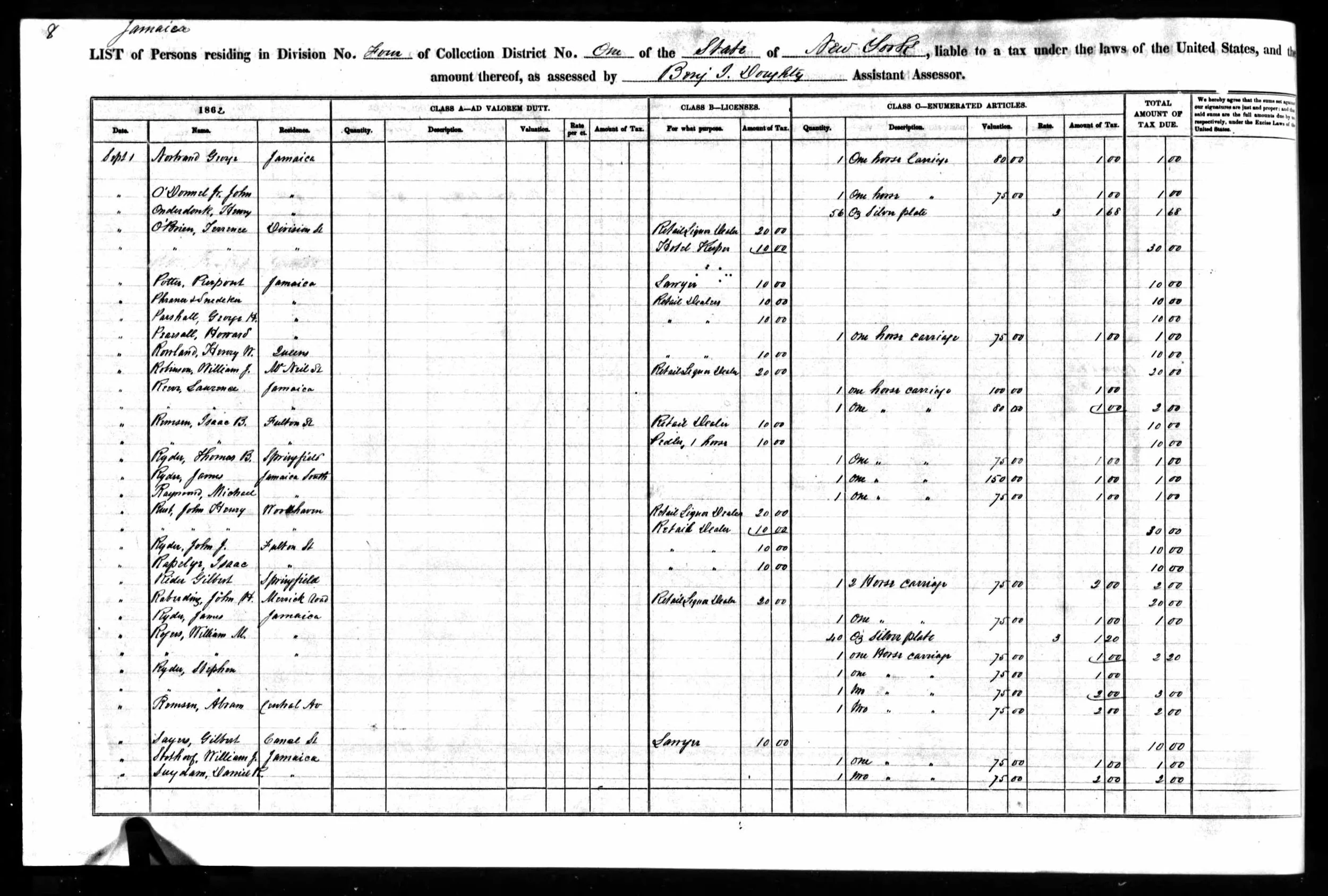 1862 IRS Tax Terrence O'Brien