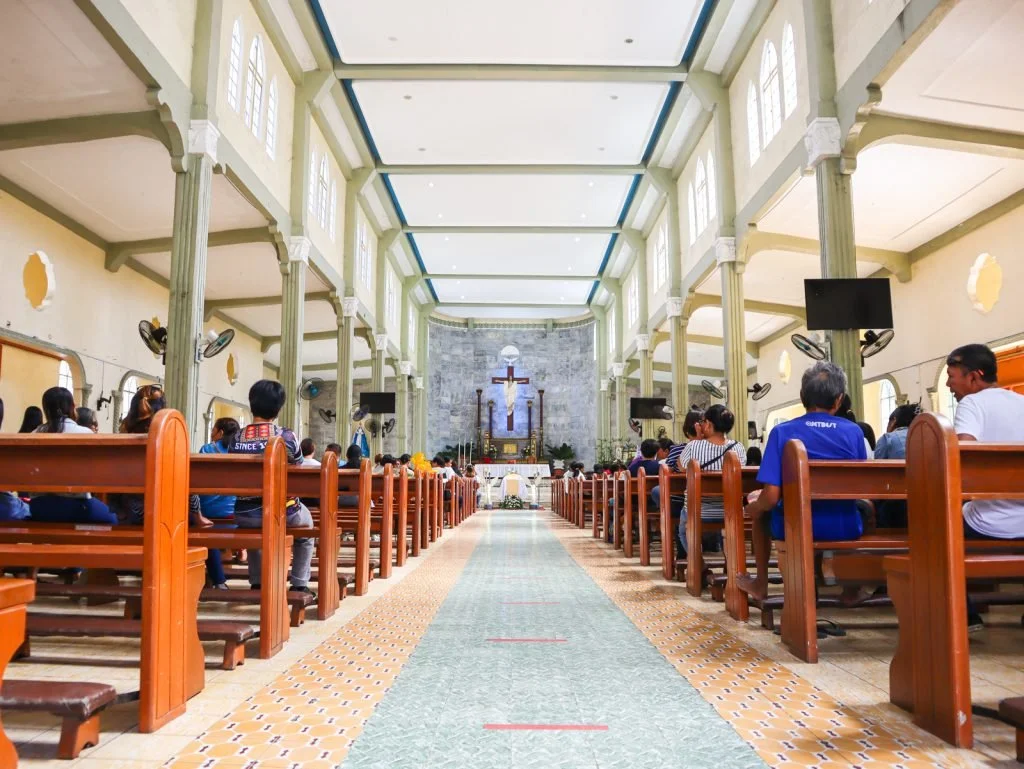 Interior nave and altar of St. Joseph the Worker Parish, Numancia