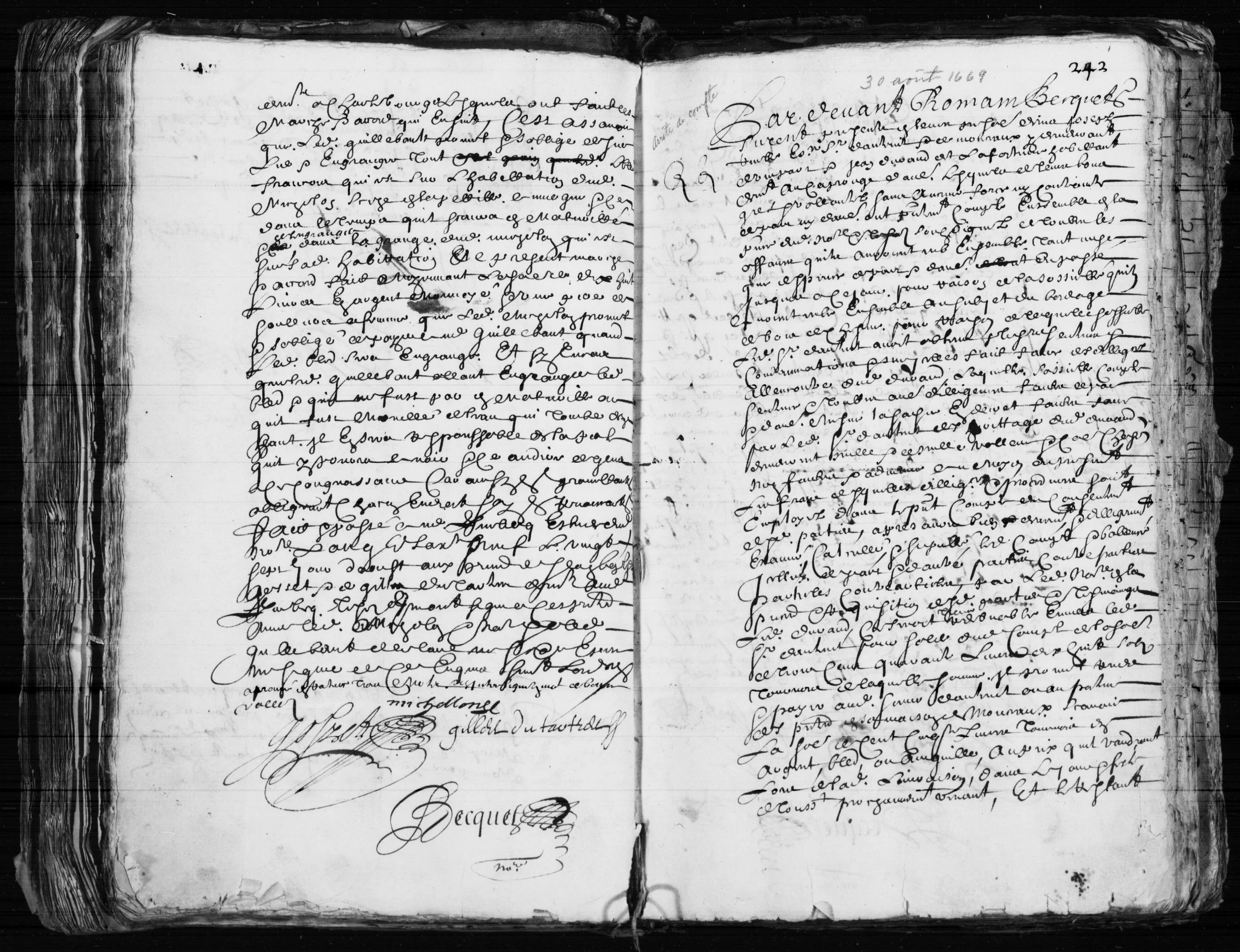 Marché between Adrien Michelon and Pierre Guillebault, 27 August 1669