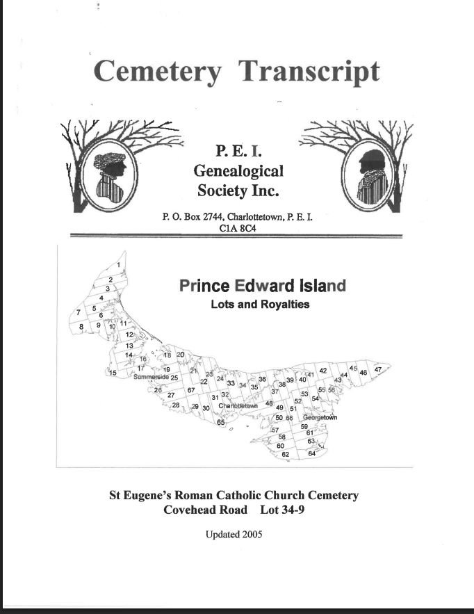 Cemetery Transcript cover for St. Eugene's Roman Catholic Church Cemetery