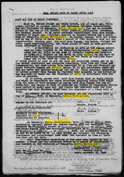 1958 Pacto de Retro deed — PQ-05