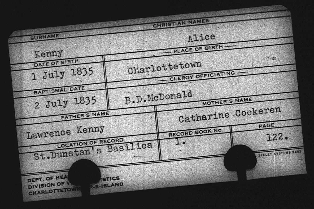 1835 Alice Kenny Baptism