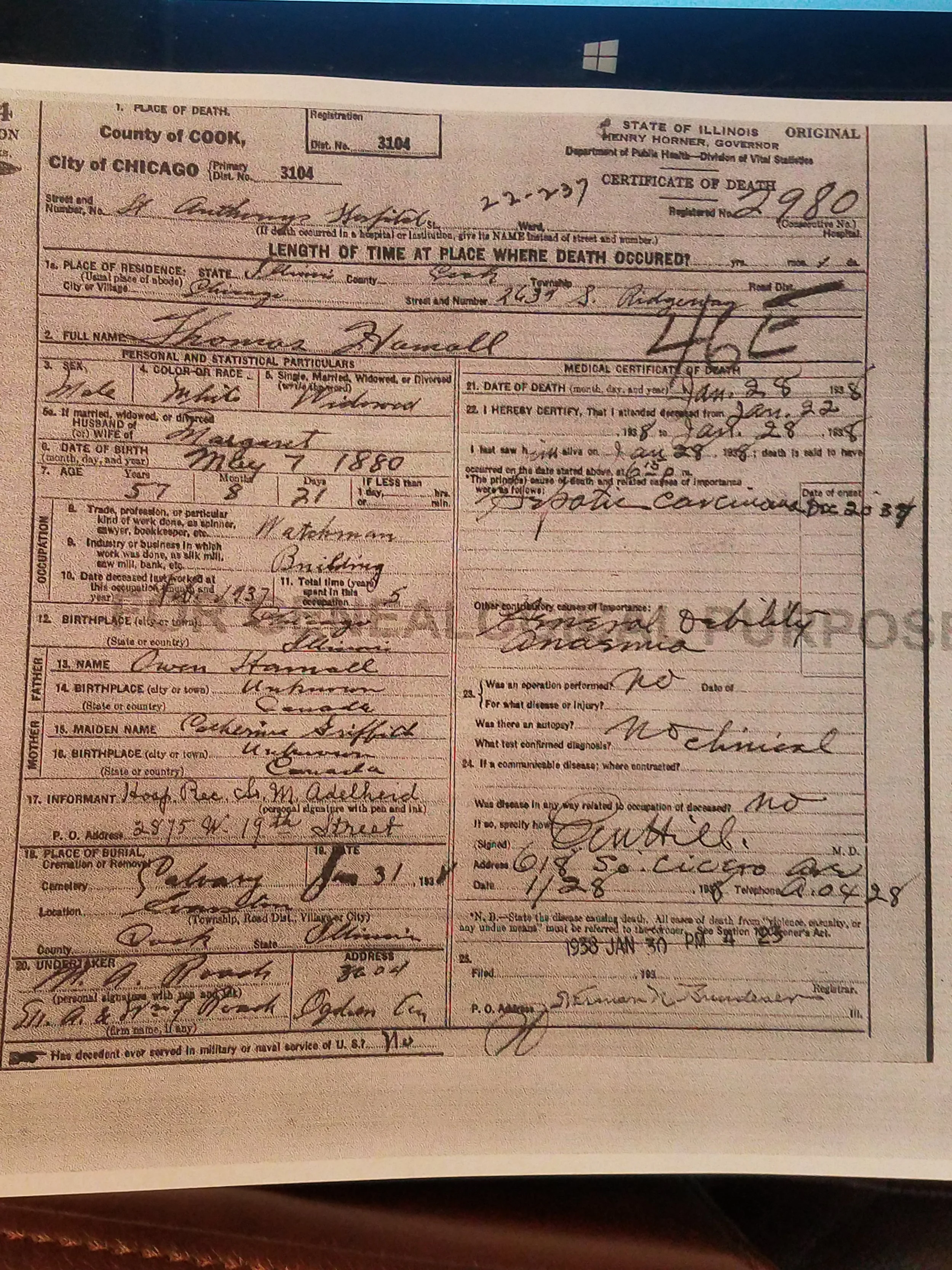 Death Certificate
