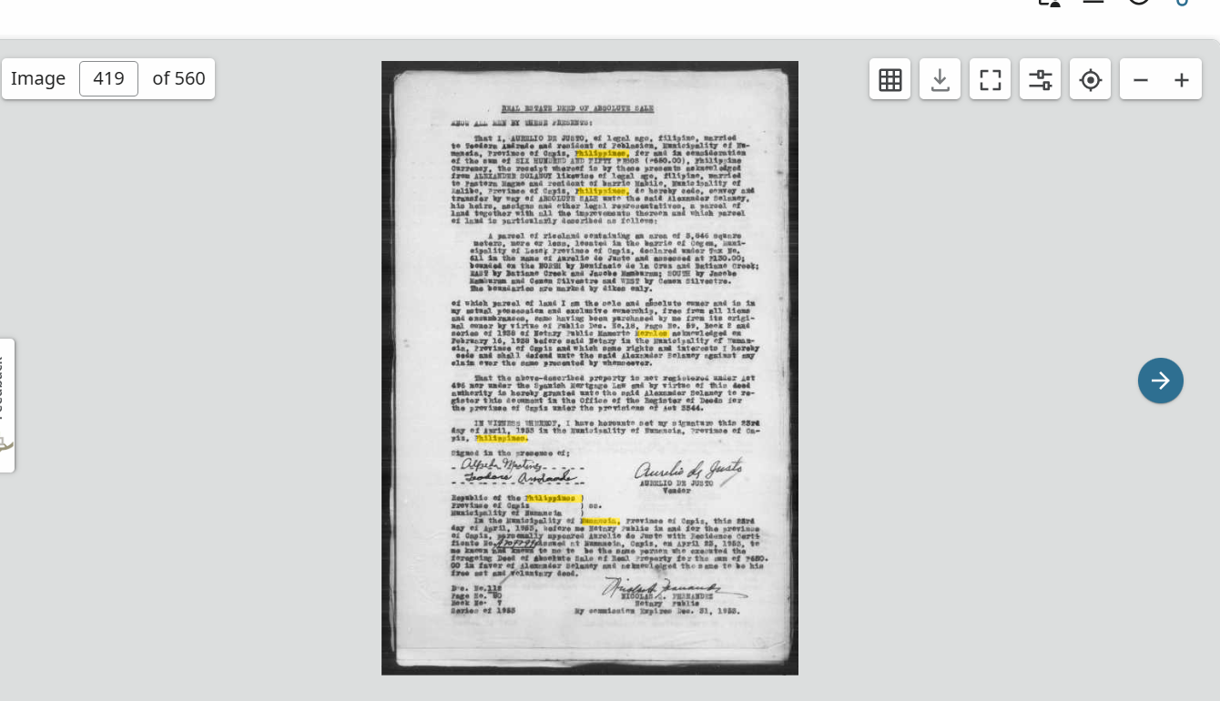 1953 deed of sale citing Mamerto Morales's notarial act of February 16, 1938