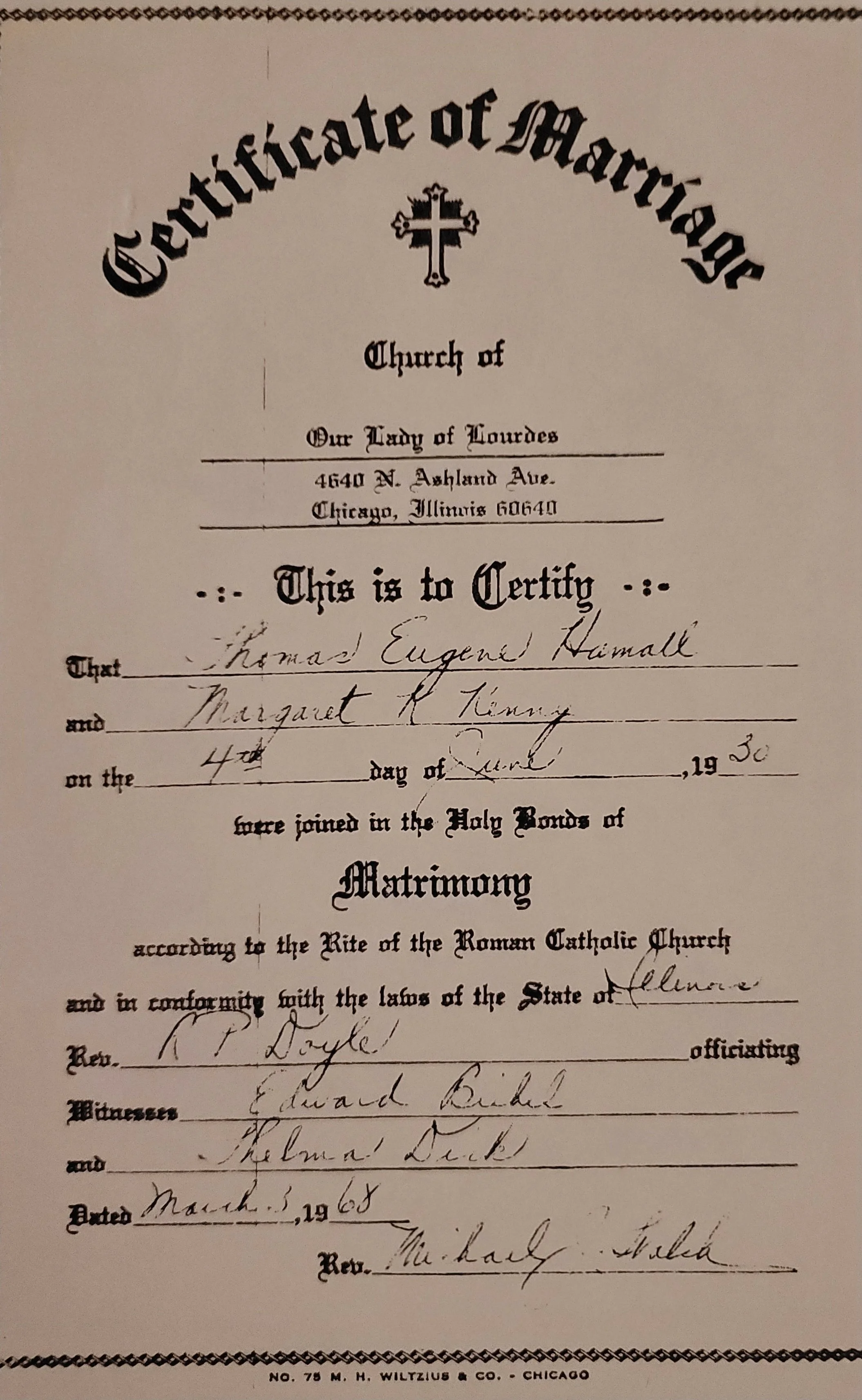 Marriage Certificate