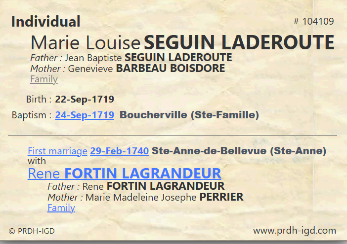 PRDH Individual Marie Louise
