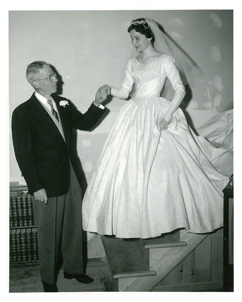 Miles with Barbara on her wedding day
