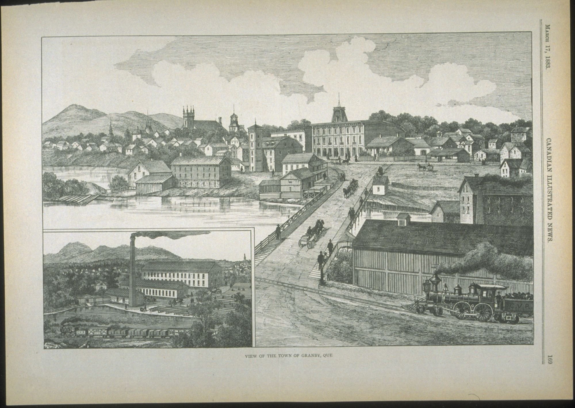 View of the Town of Granby, Quebec, 1883