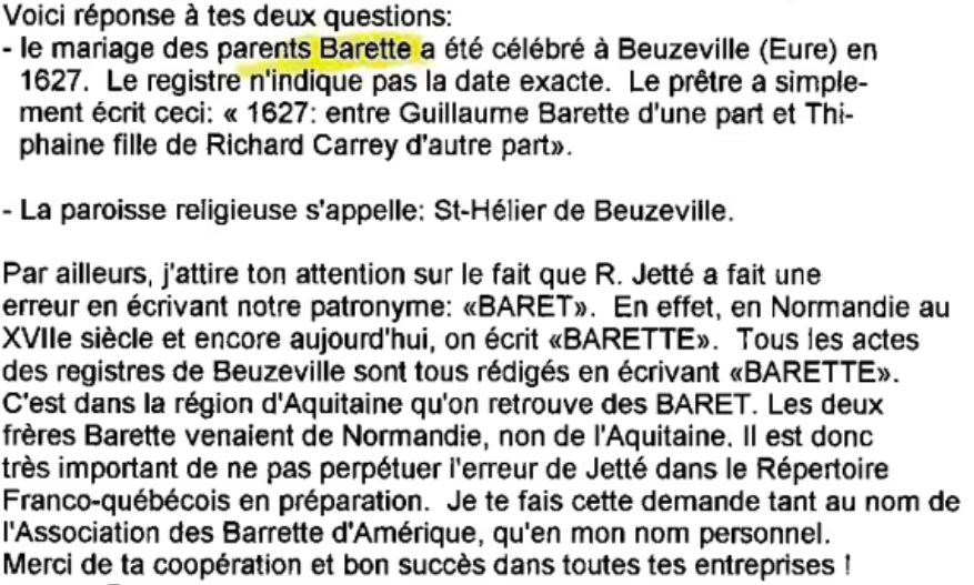 1627 Beuzeville parish register transcription naming Thiphaine, daughter of Richard Carrey