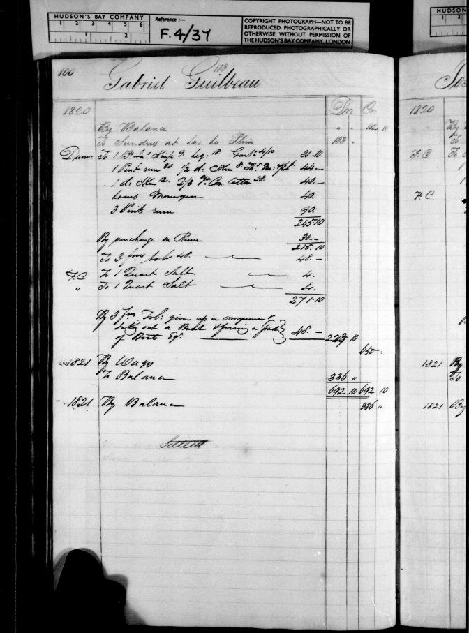 F.4/37 Gabriel Guilbeau Account — 336 livres SETTLED