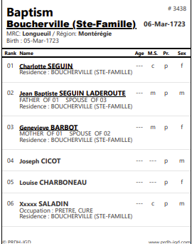 PRDH Baptism Marie Charlotte