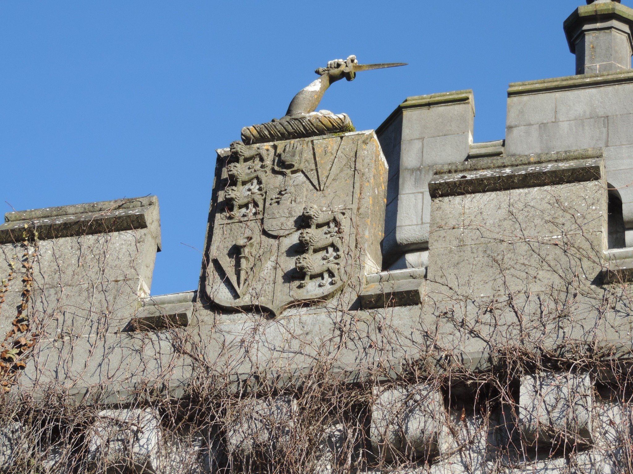 O'Brien Coat of Arms carved in stone on the family home in County Clare