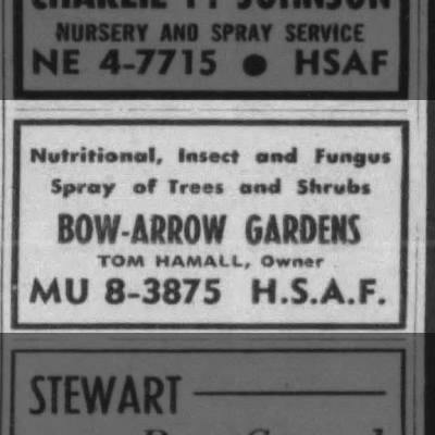 Bow-Arrow Gardens advertisement
