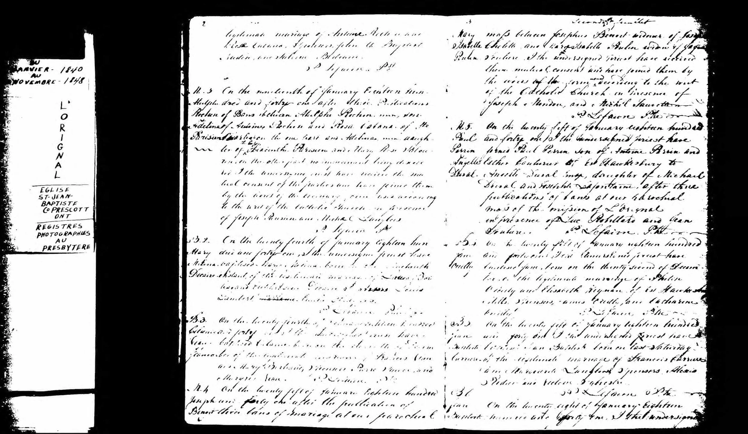 1841 Marriage Elisabeth to Benoit